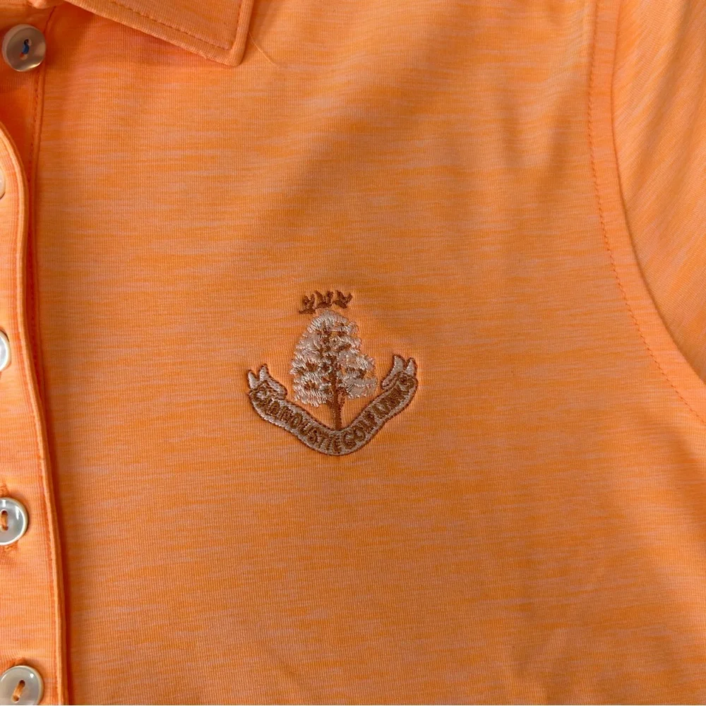 Peter Millar Long Sleeve Polo Shirt‎ Women's Crown Performance Orange Size M